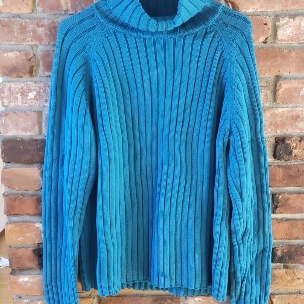 XL Bryn Walker Blue turtleneck sweater